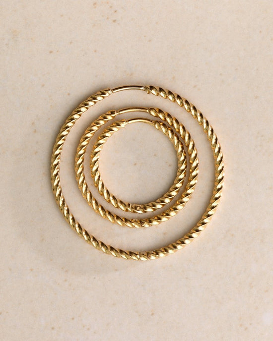 Twisted Hoops Extra Large Oro Rosa