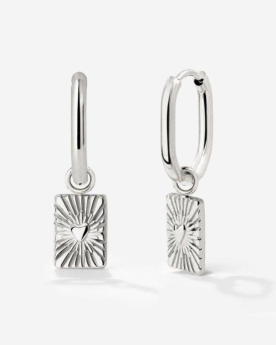 Glowing Heart Oval Hoop Set Baby Argento