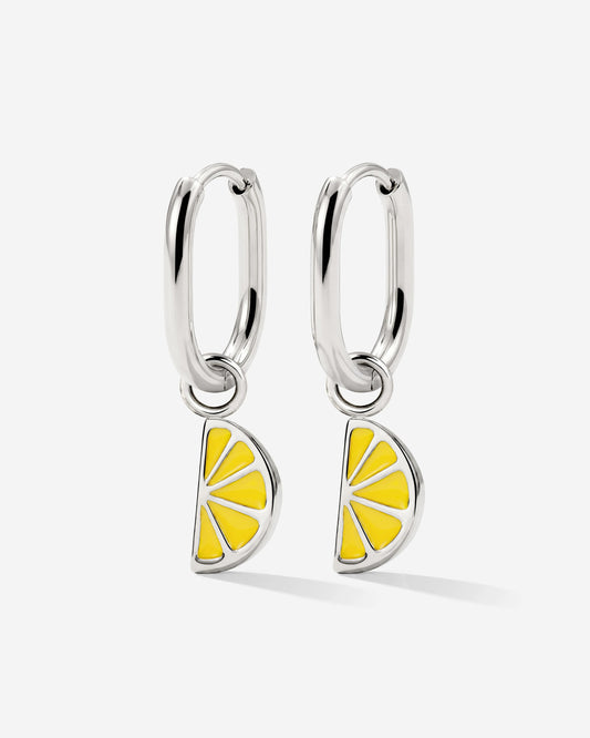 Zesty Oval Hoop Set Baby Argento