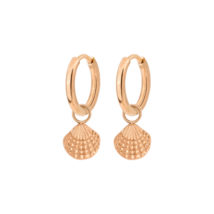 Cute Shell Hoop Set Oro Rosa