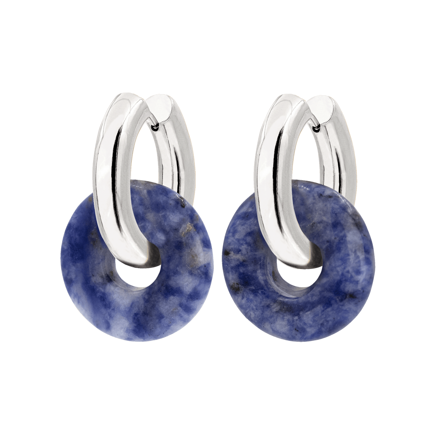 Sodalite Chunky Hoopies Medium Argento