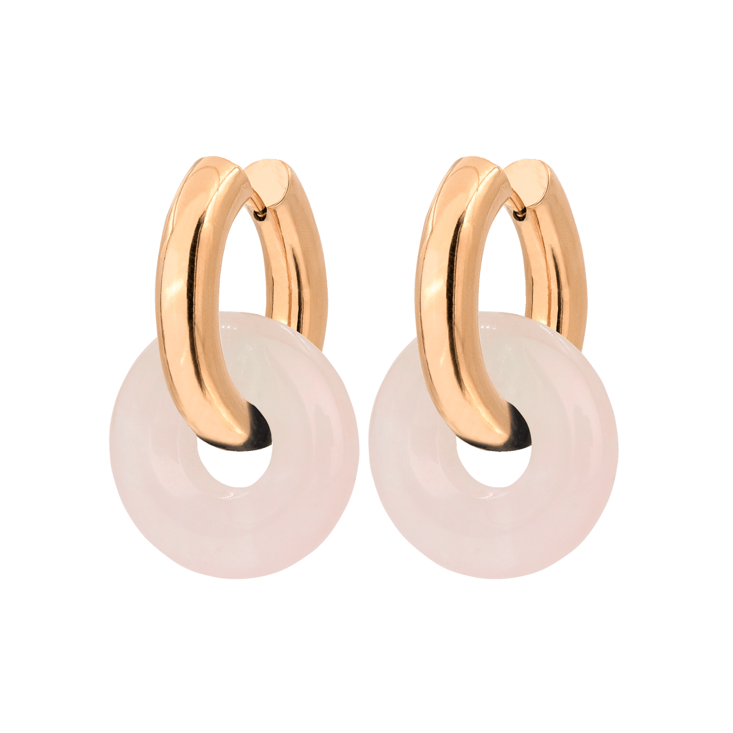 Quartz Chunky Hoopies Medium Oro Rosa