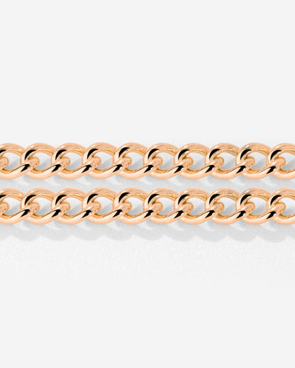 Curb Chain Double Bracciale Oro Rosa