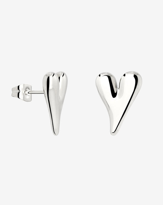 Flowy Heart Orecchini Small Argento