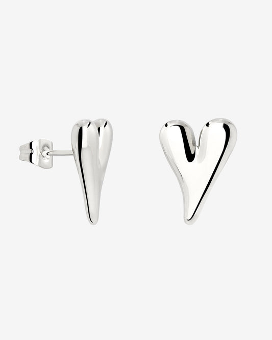 Flowy Heart Orecchini Small Argento