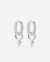 Female Icon Glimmer Hoop Set Baby Argento