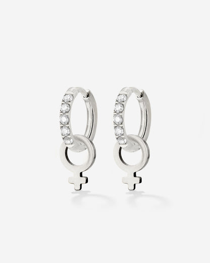 Female Icon Glimmer Hoop Set Baby Argento