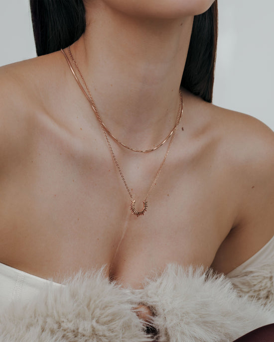 Squared Snake Chain Collana Oro Rosa