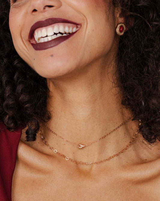 Flowy Heart Collana Oro Rosa