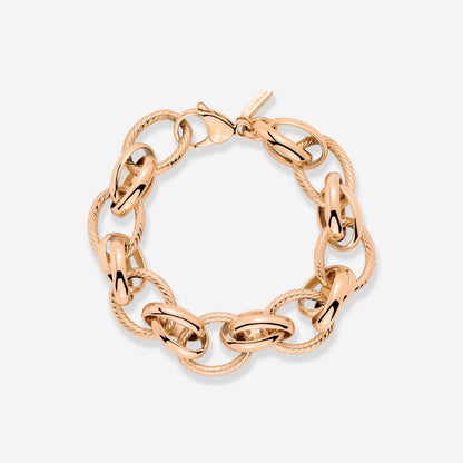 Chunky Twisted Links Bracciale Oro Rosa