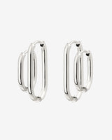 Oval Clean Hoop Set Argento