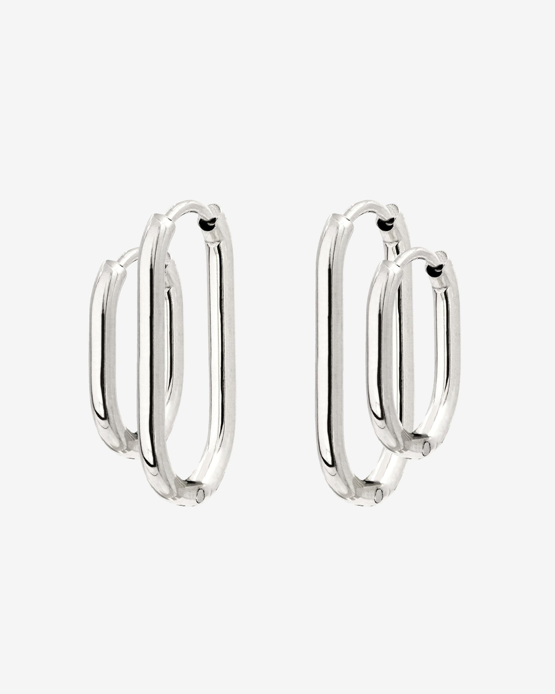 Oval Clean Hoop Set Argento