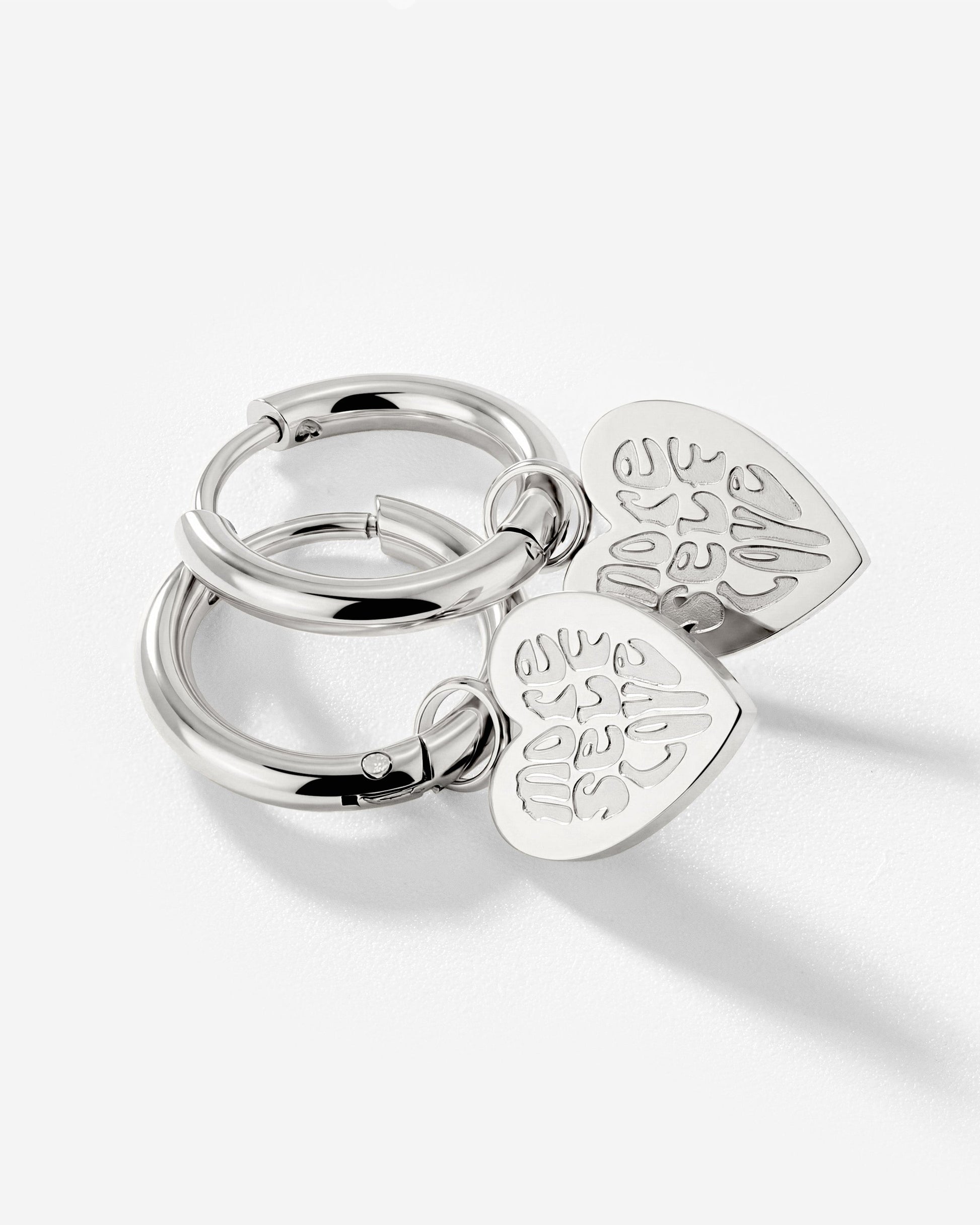 More Self-Love Hoop Set Small Argento
