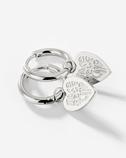 More Self-Love Hoop Set Small Argento