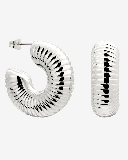 Spiral of Love Hoop Studs Large Argento