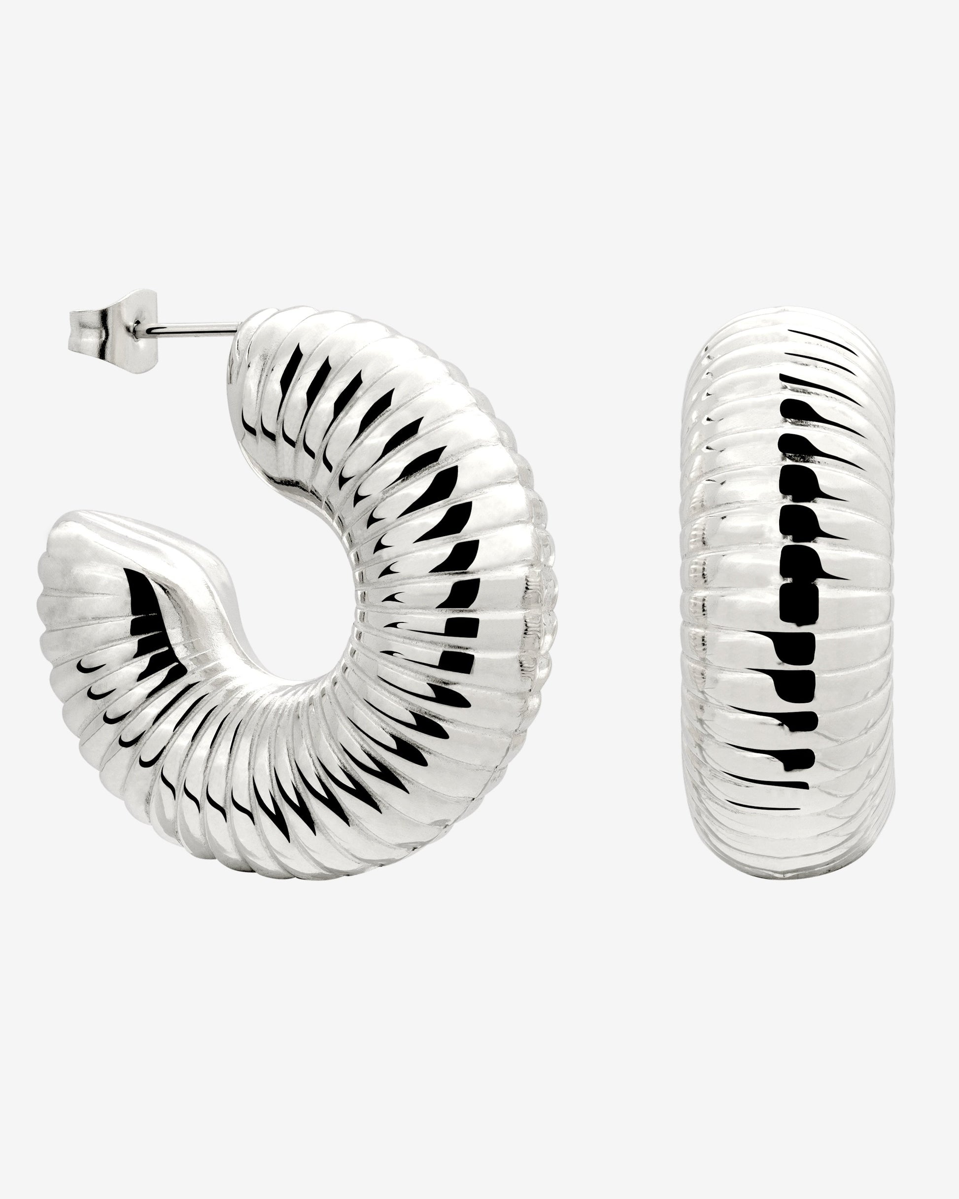 Spiral of Love Hoop Studs Large Argento