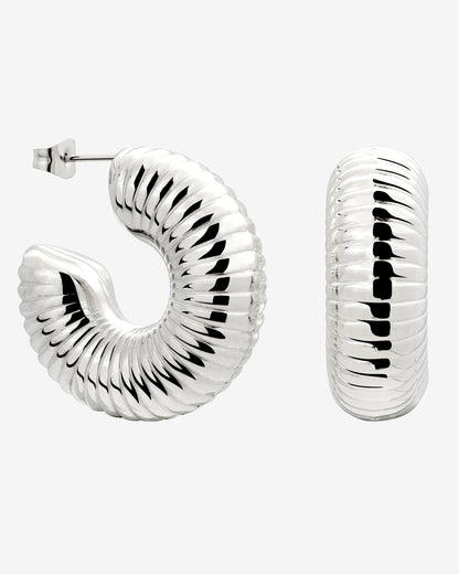 Spiral of Love Hoop Studs Large Argento
