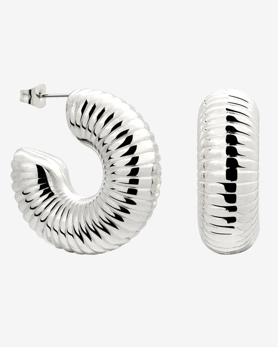Spiral of Love Hoop Studs Large Argento