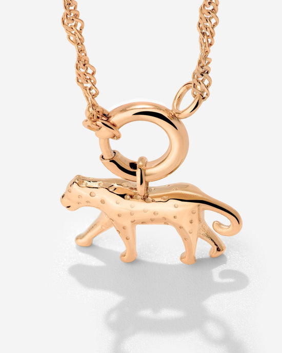 Leopard Singapore Chain Collana Set Oro Rosa