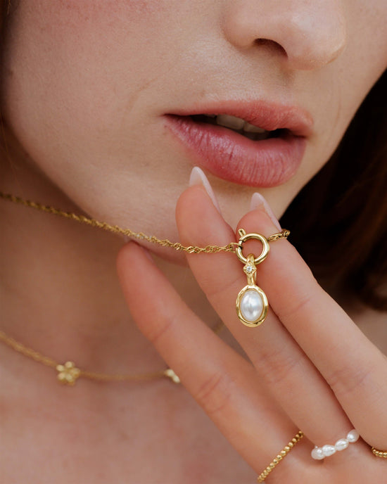Glazed Singapore Chain Collana Set Oro