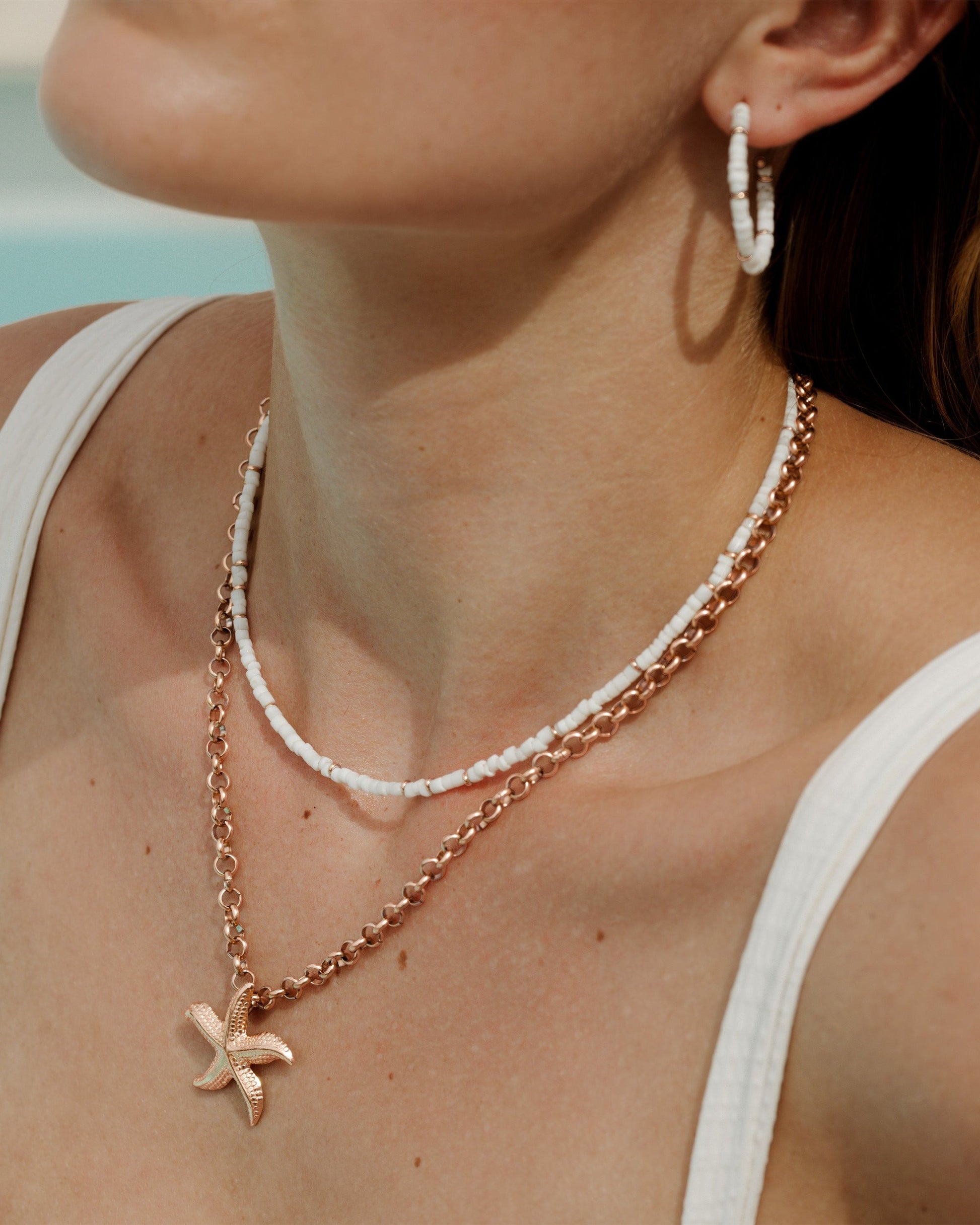 Puka Shell Collana Oro Rosa