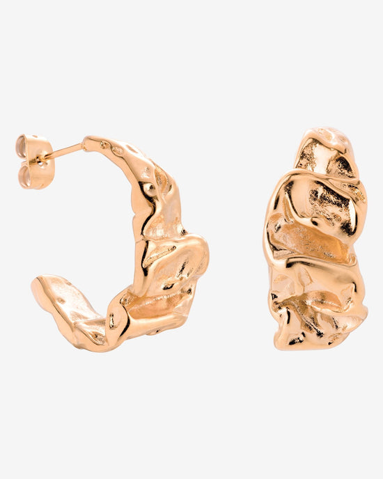 Crinkled Orecchini Oro Rosa