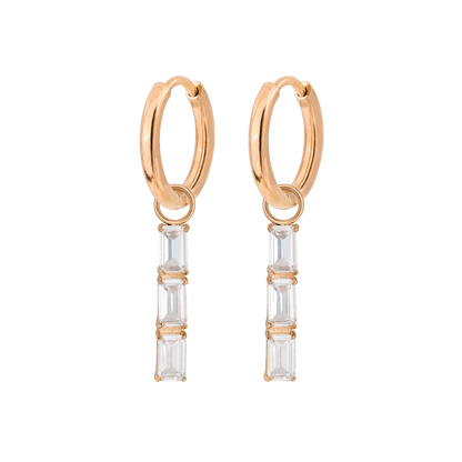 Baguette Bundle Hoop Set Small Oro Rosa