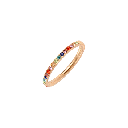 Rainbow Radiance Anello Oro Rosa