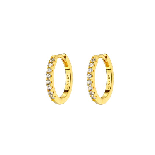 Delicate Sparkle Hoops Small Oro