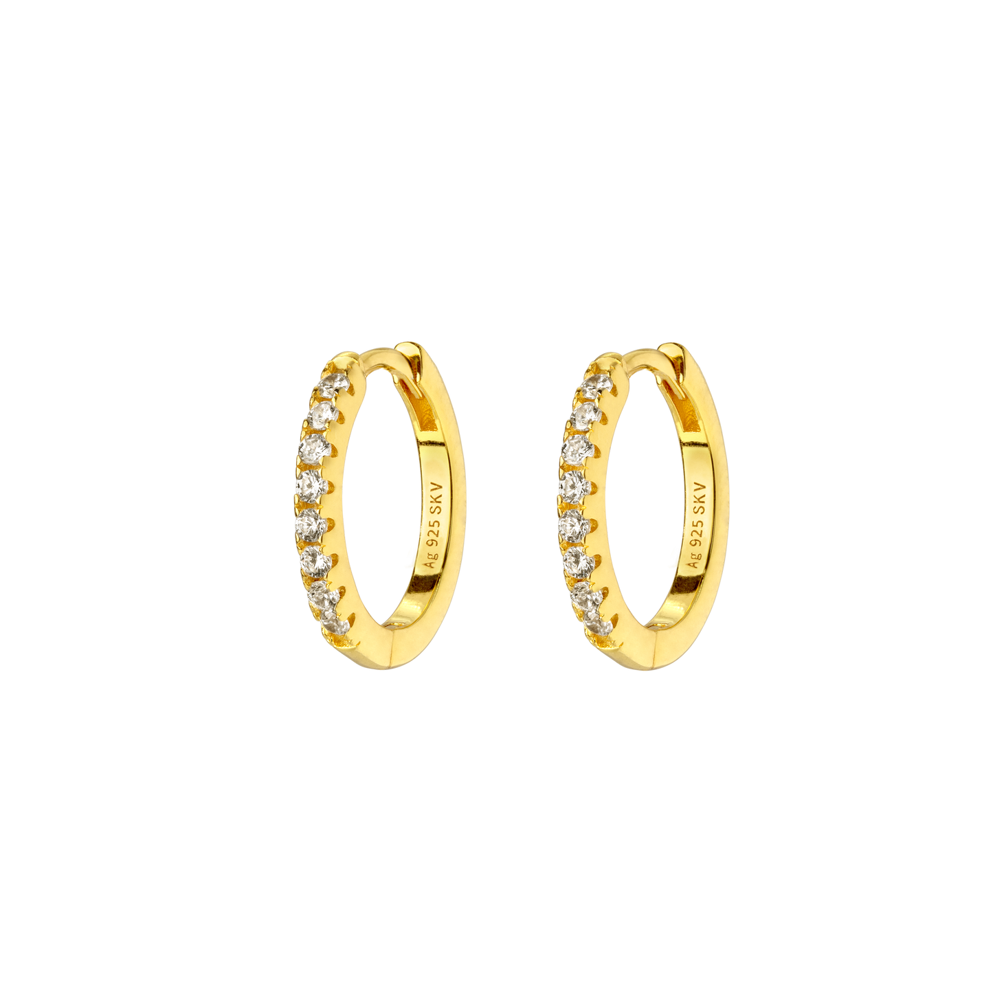 Delicate Sparkle Hoops Small Oro