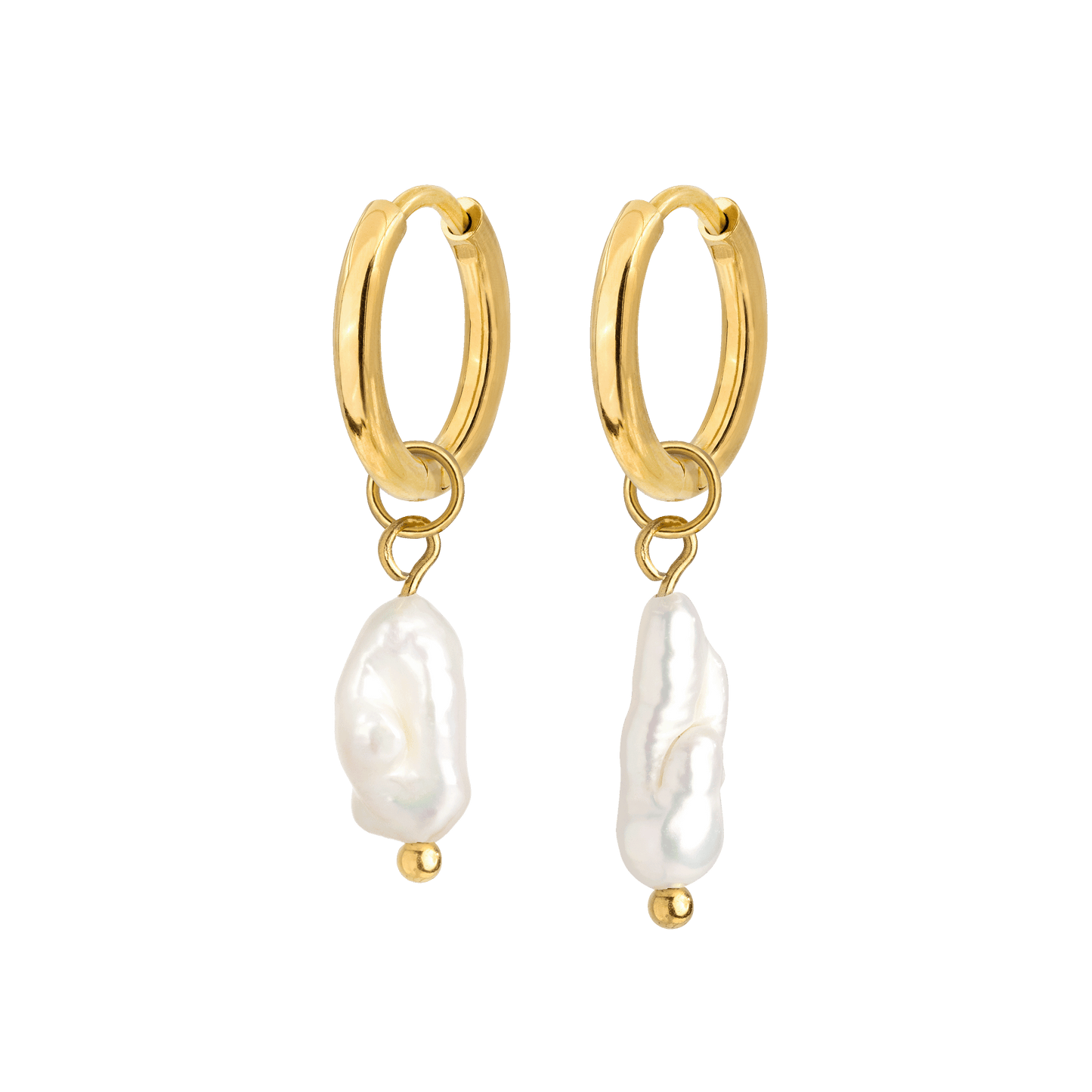 Lisas Power Pearl Hoop Set Oro