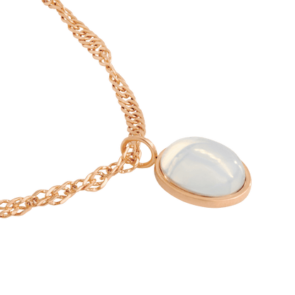 Oval Pendant Collana Oro Rosa