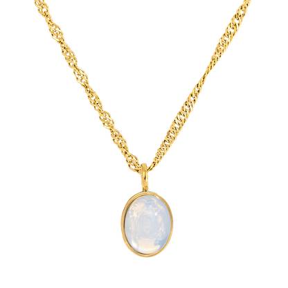 Oval Pendant Collana Oro