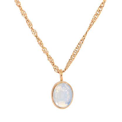 Oval Pendant Collana Oro Rosa