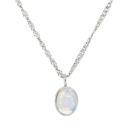 Oval Pendant Collana Argento