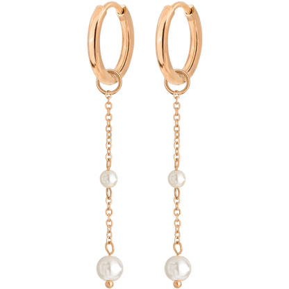 Pearl Allure Hoop Set Small Oro Rosa