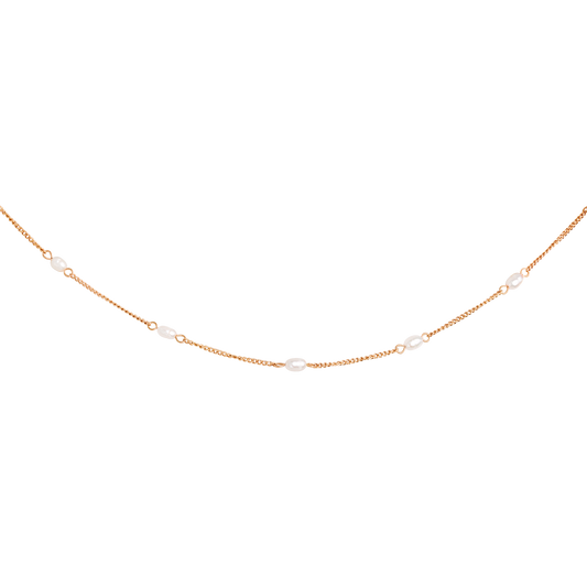 Pearl after Pearl Choker Oro Rosa