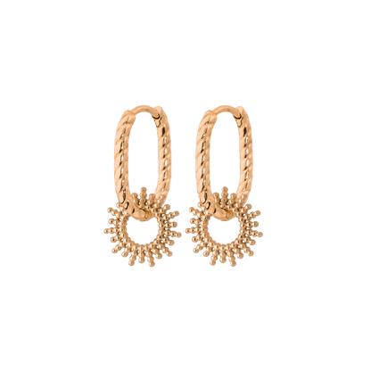 Sunny Oval Twisted Hoop Set Baby Oro Rosa