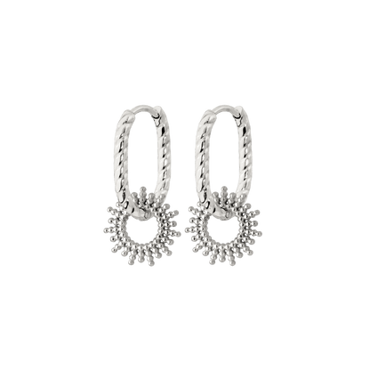 Sunny Oval Twisted Hoop Set Baby Argento