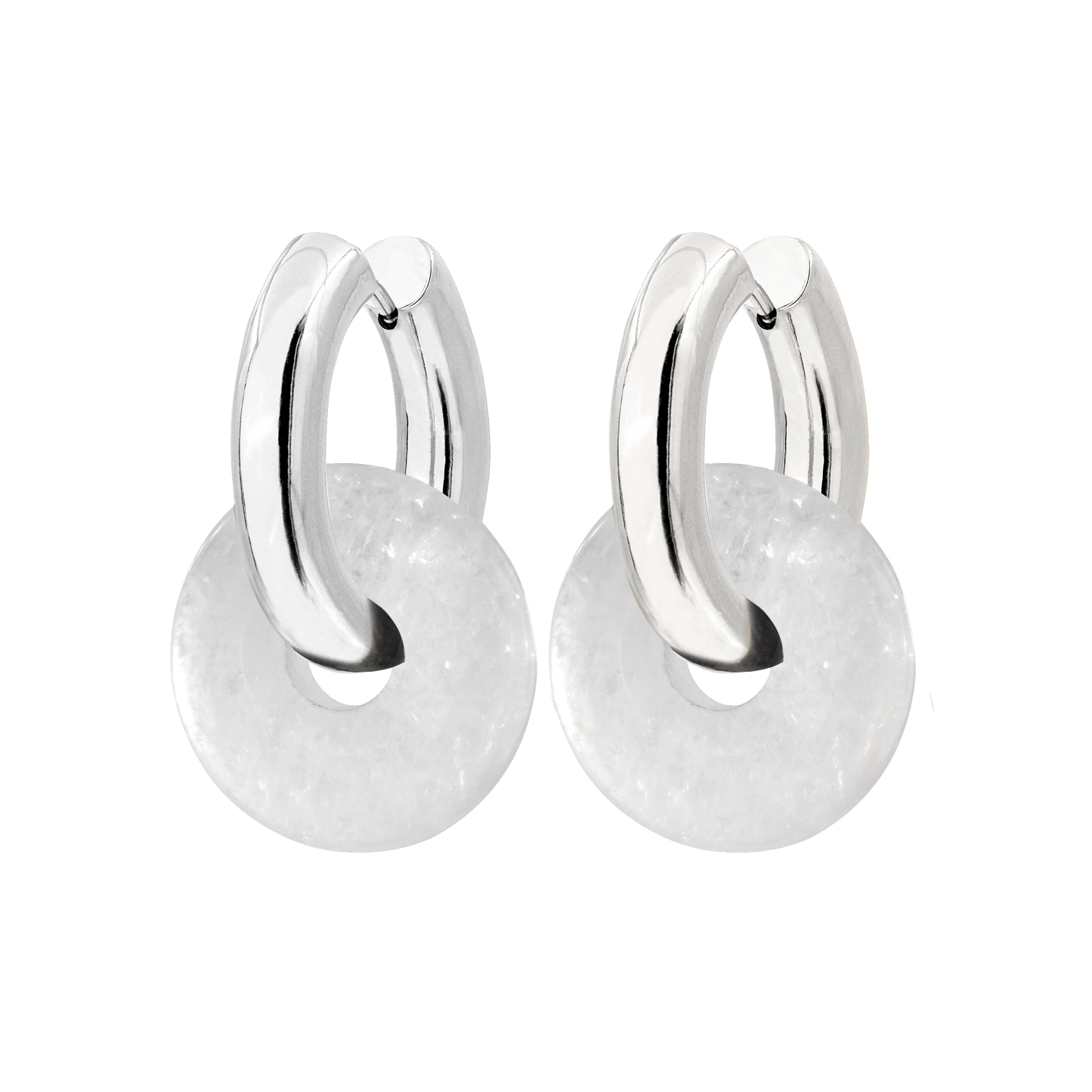 Chunky Above the Clouds Donut Hoop Set Medium Argento