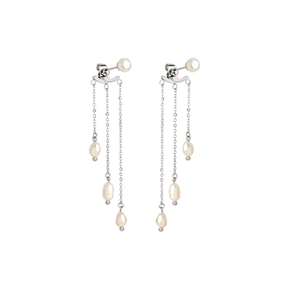 Annas Sparkle Pearl Studs Argento