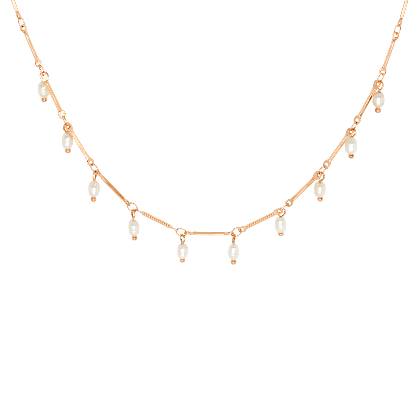 Annes Authentic Pearl Choker Oro Rosa