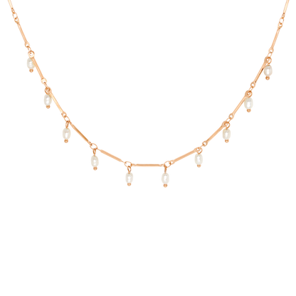 Annes Authentic Pearl Choker Oro Rosa