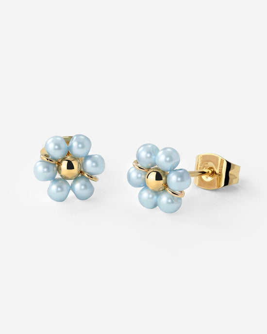 Forever Blue Daisy Orecchini Oro