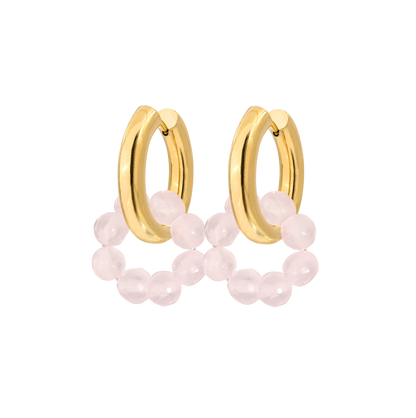 Chunky Rose Donut Hoop Set Small Oro