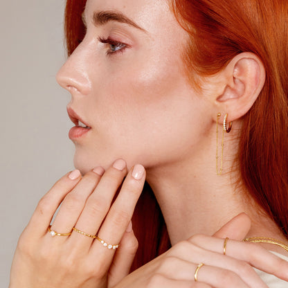 Delicate Sparkle Hoops Small Oro