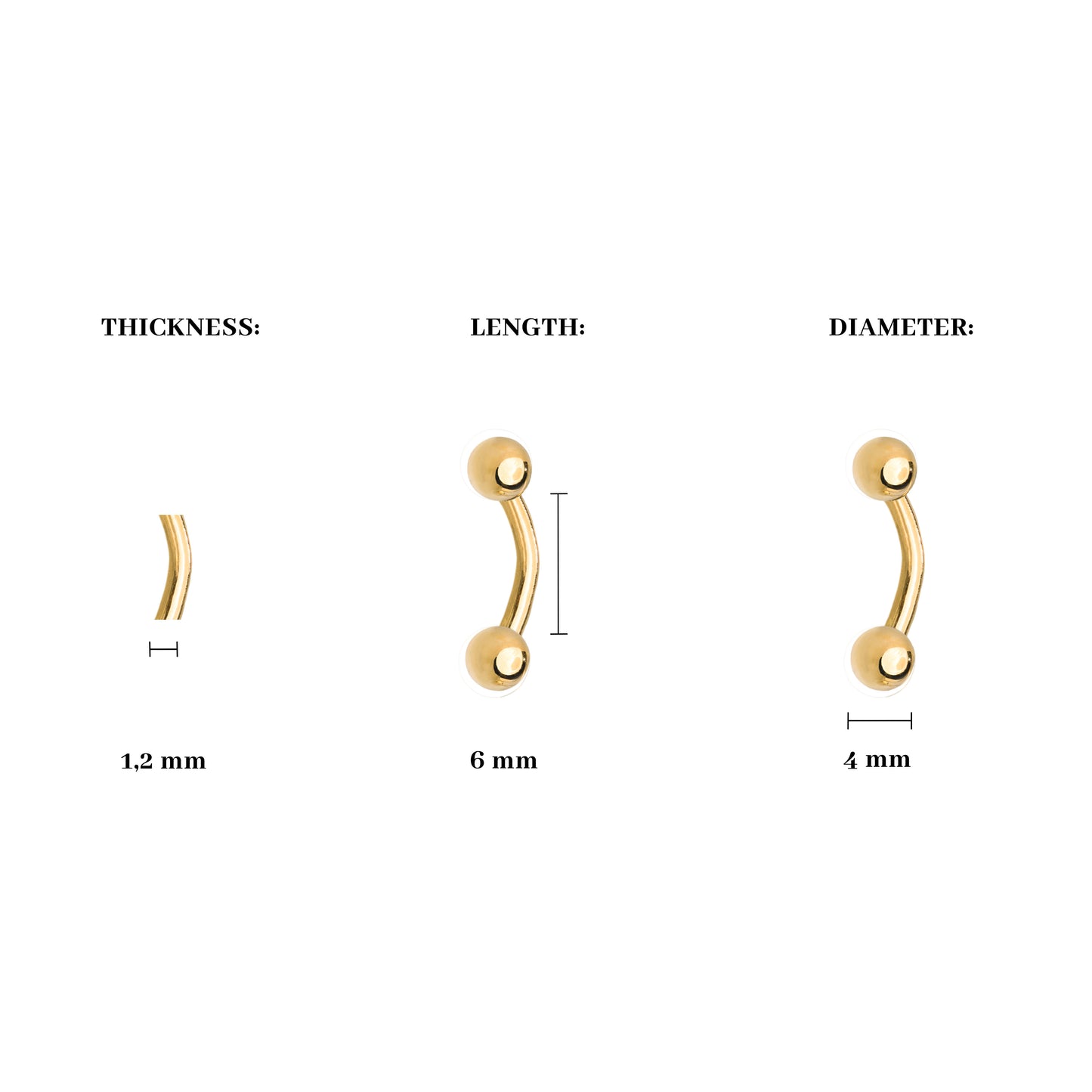 Basic Banana Ear Piercing Oro