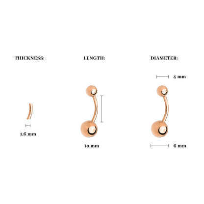 Basic Bellybutton Piercing Oro Rosa