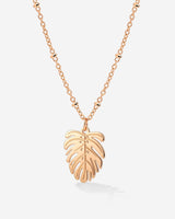Monstera Leaf Collana Oro Rosa