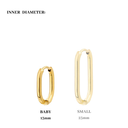 Oval Hoops Baby Oro Rosa